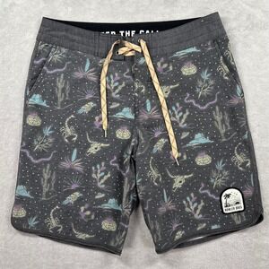 Howler Brothers Board Shorts Mens 30 Charcoal Grey Desert Print Horizon Hybrid